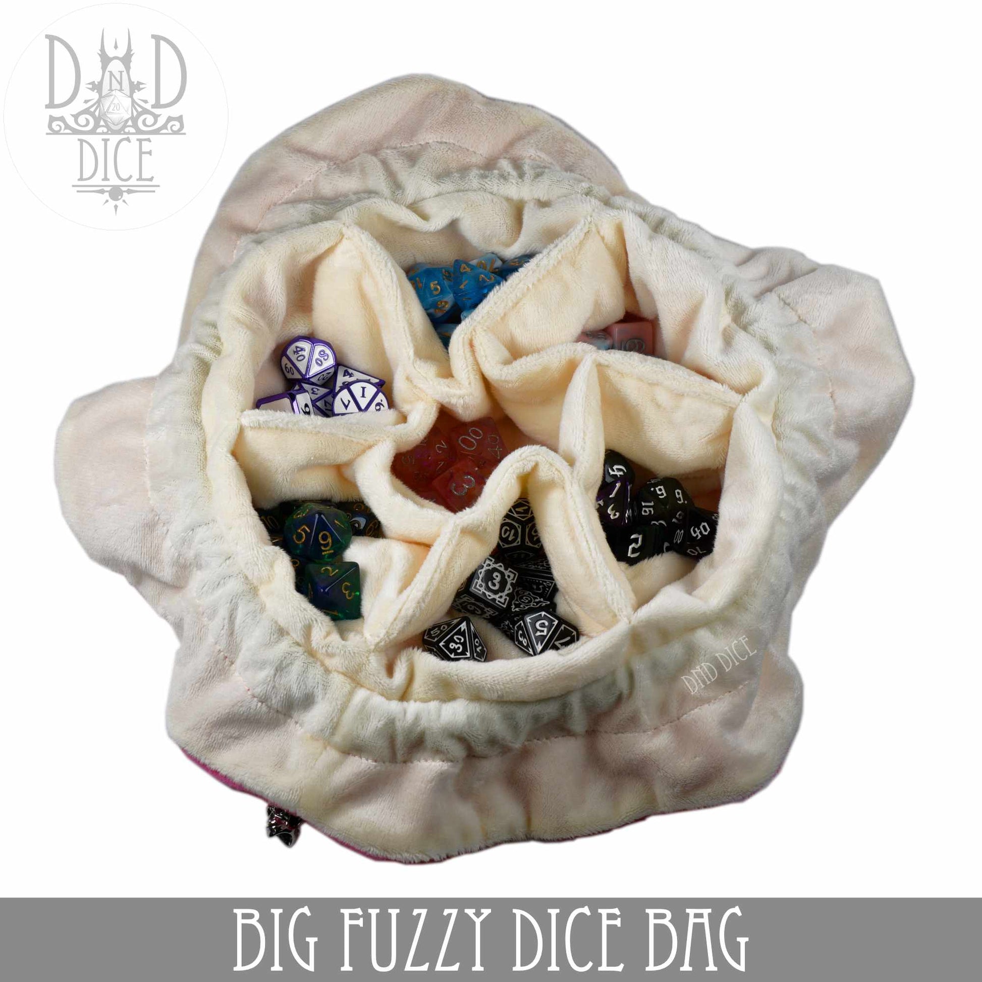 Big Fuzzy Dice Bag (7 Colors) - Premium Dice Sets & Games from DND DICE - Just $25! Shop now at Game Crave Tournament Store