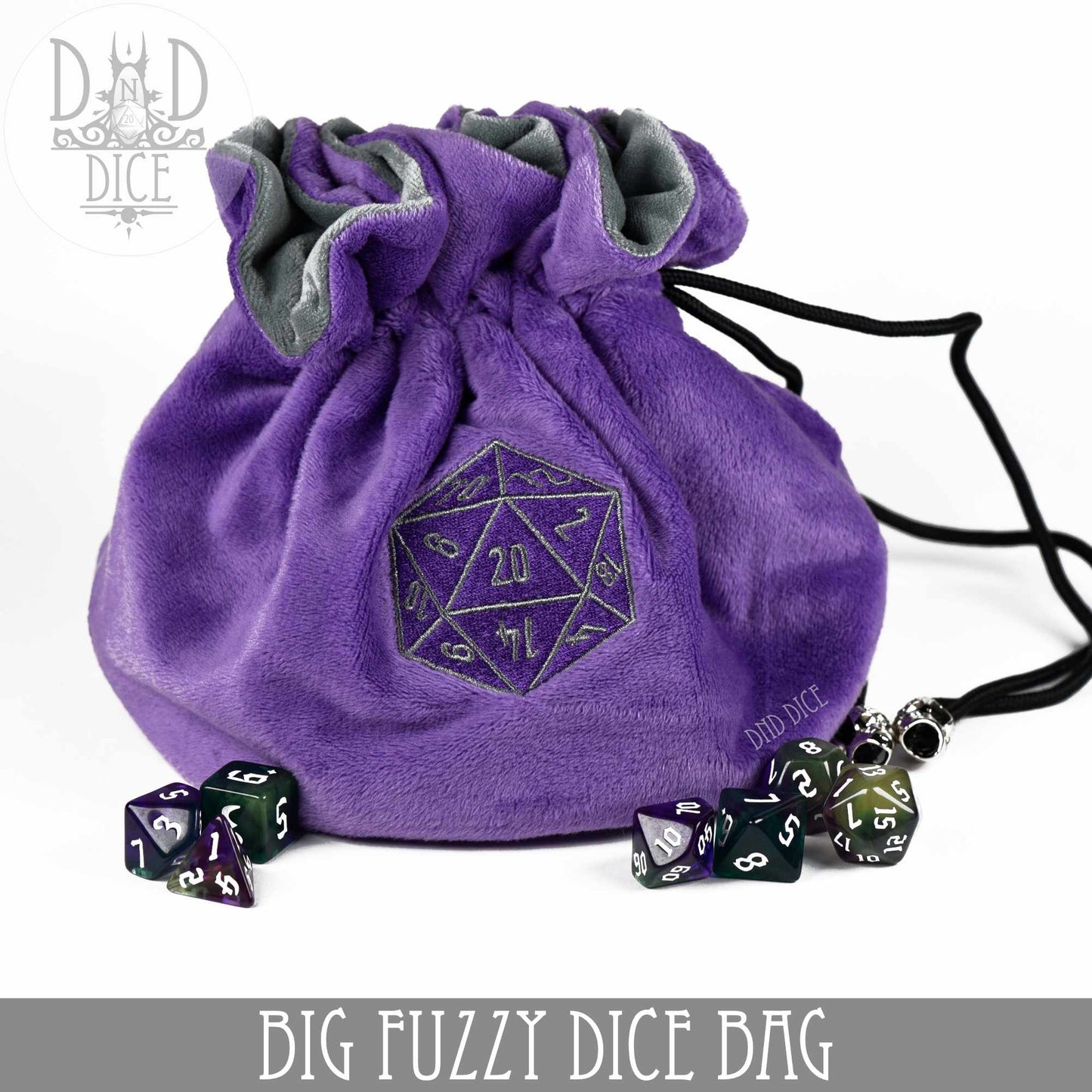 Big Fuzzy Dice Bag (7 Colors) - Premium Dice Sets & Games from DND DICE - Just $25! Shop now at Game Crave Tournament Store