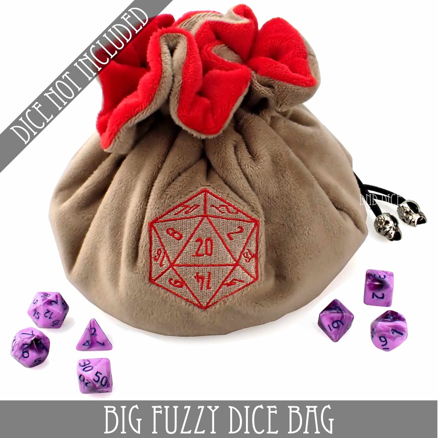 Big Fuzzy Dice Bag (7 Colors) - Premium Dice Sets & Games from DND DICE - Just $25! Shop now at Game Crave Tournament Store