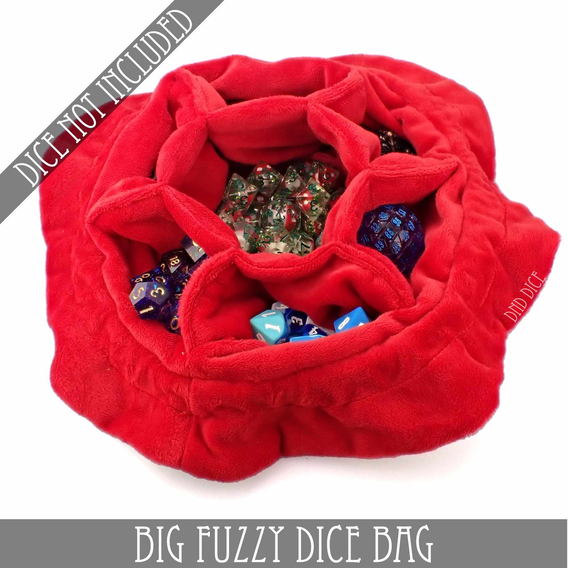 Big Fuzzy Dice Bag (7 Colors) - Premium Dice Sets & Games from DND DICE - Just $25! Shop now at Game Crave Tournament Store