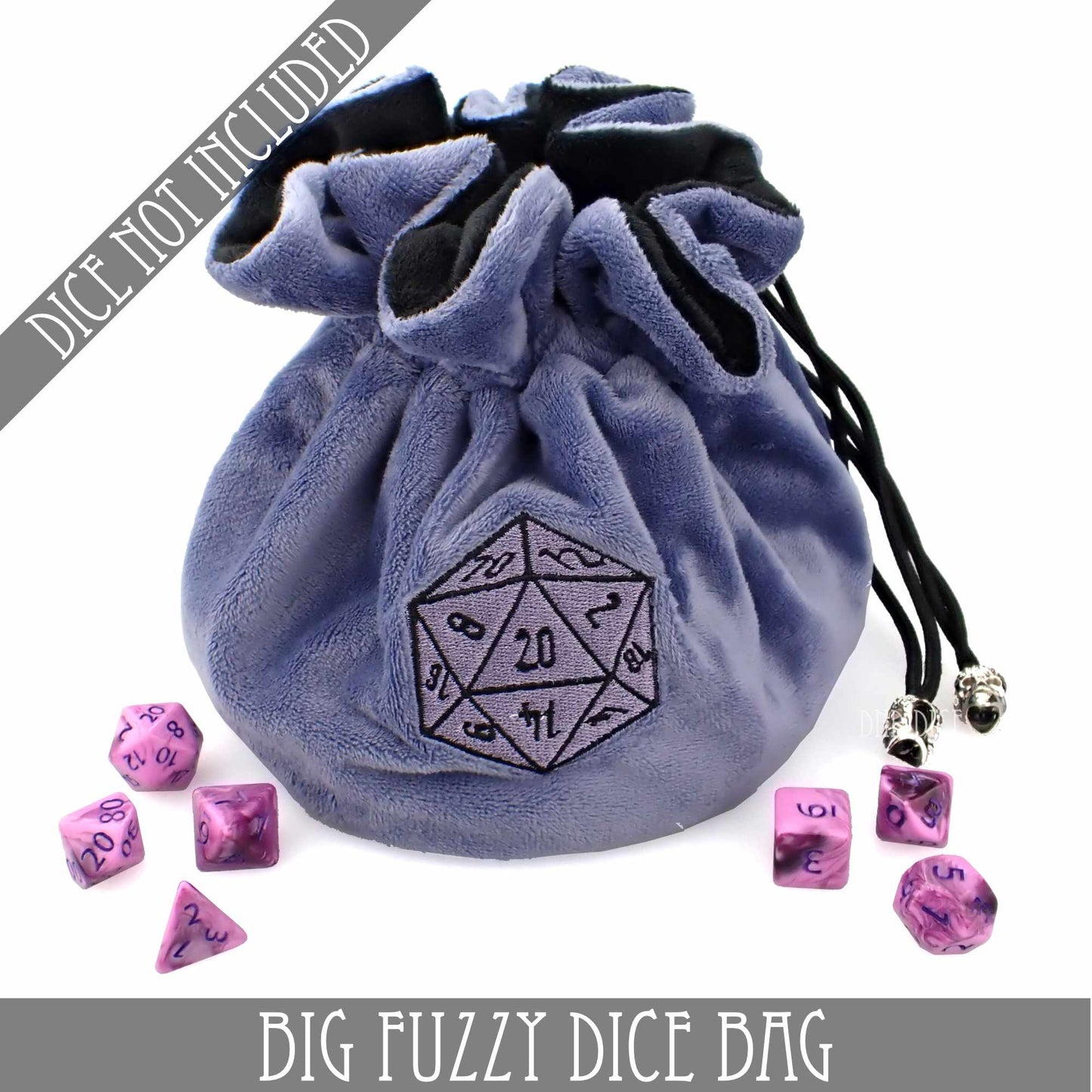 Big Fuzzy Dice Bag (7 Colors) - Premium Dice Sets & Games from DND DICE - Just $25! Shop now at Game Crave Tournament Store