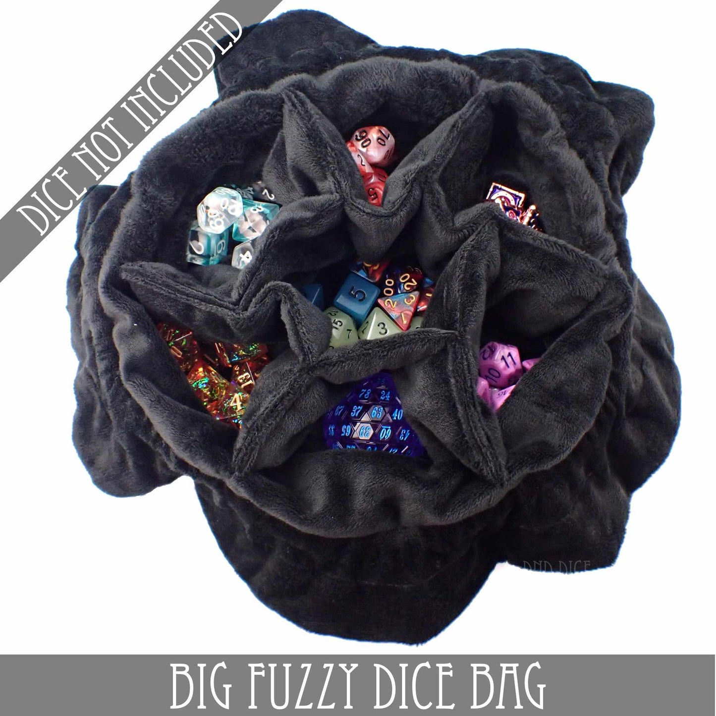 Big Fuzzy Dice Bag (7 Colors) - Premium Dice Sets & Games from DND DICE - Just $25! Shop now at Game Crave Tournament Store