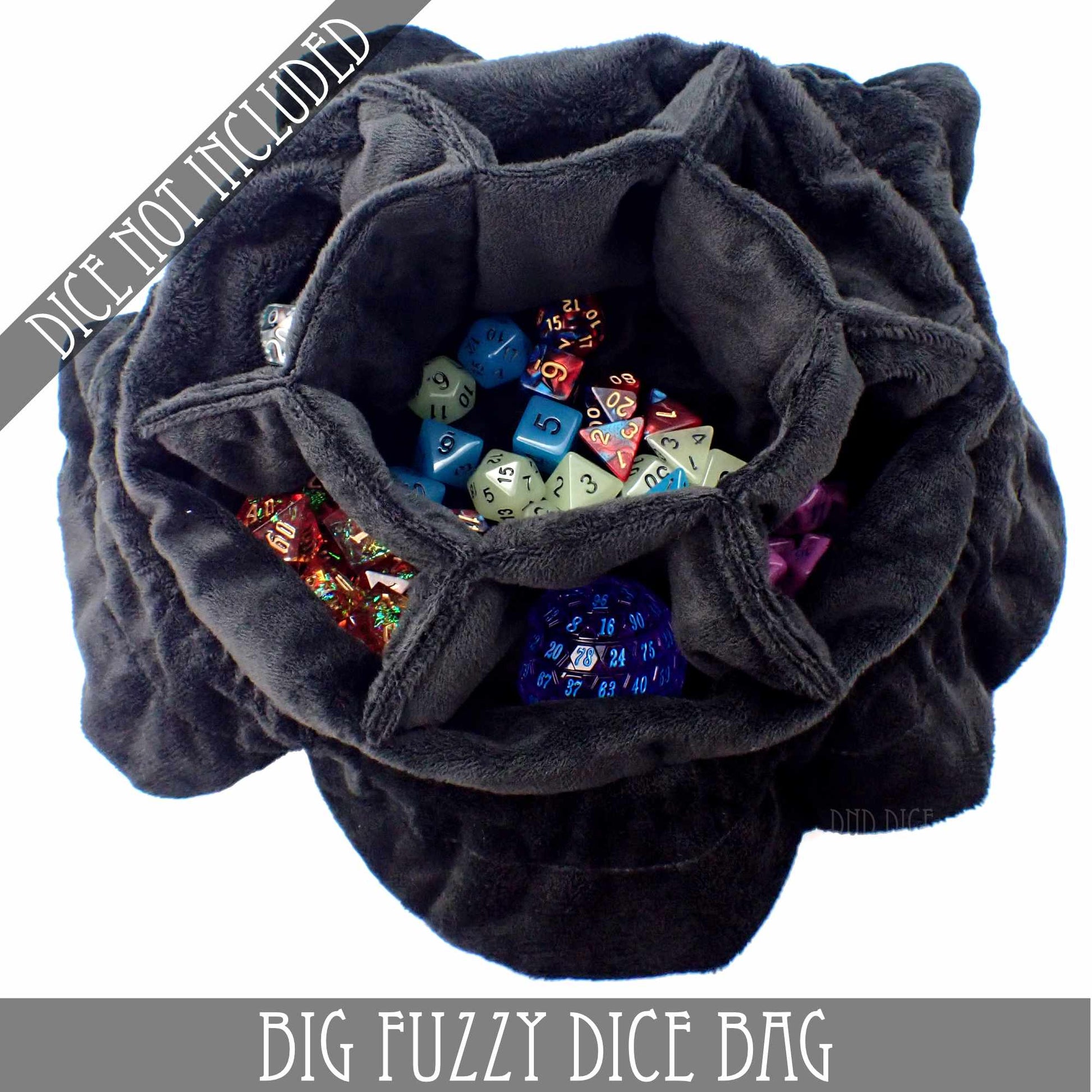 Big Fuzzy Dice Bag (7 Colors) - Premium Dice Sets & Games from DND DICE - Just $25! Shop now at Game Crave Tournament Store