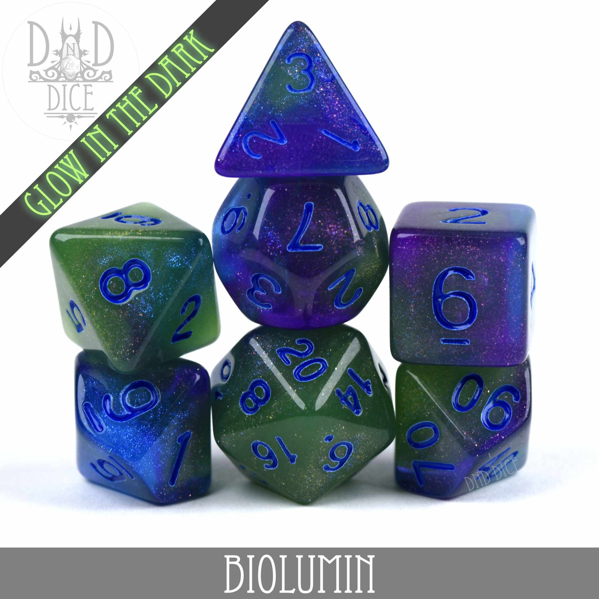 Biolumin Glow in the Dark Dice Set - Premium Dice Sets & Games from DND DICE - Just $9! Shop now at Game Crave Tournament Store