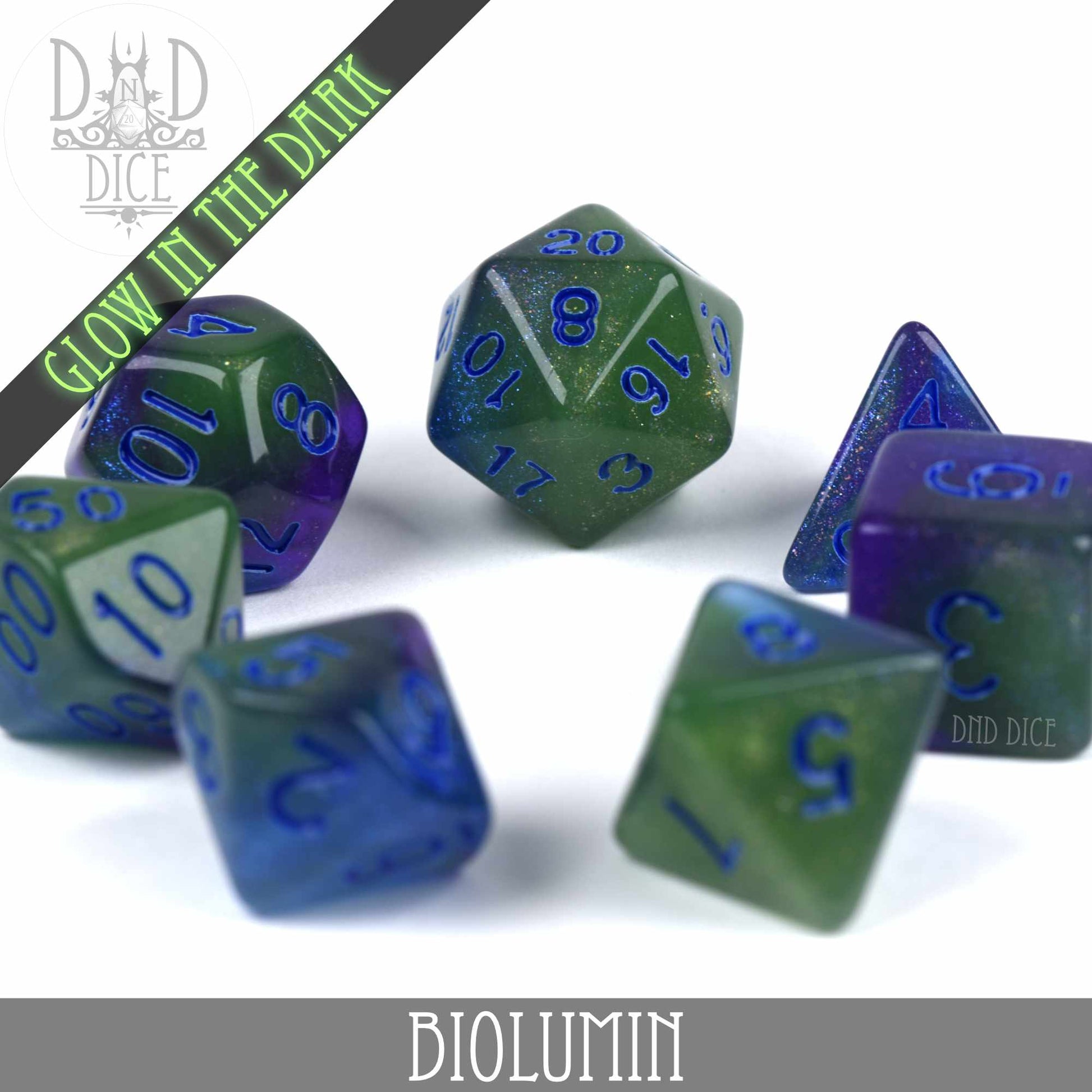 Biolumin Glow in the Dark Dice Set - Premium Dice Sets & Games from DND DICE - Just $9! Shop now at Game Crave Tournament Store