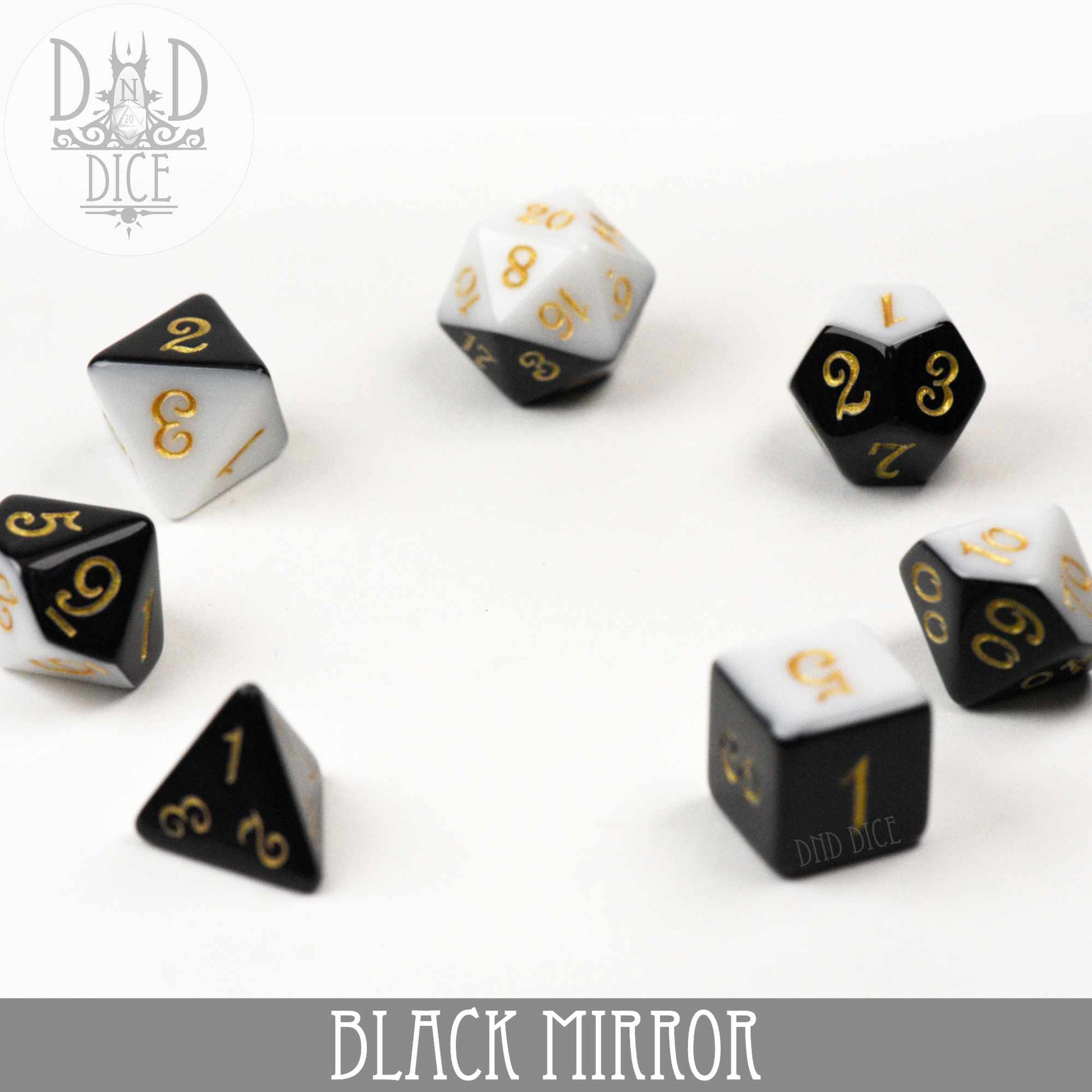 Black Mirror Dice Set - Premium Dice Sets & Games from DND DICE - Just $8! Shop now at Game Crave Tournament Store