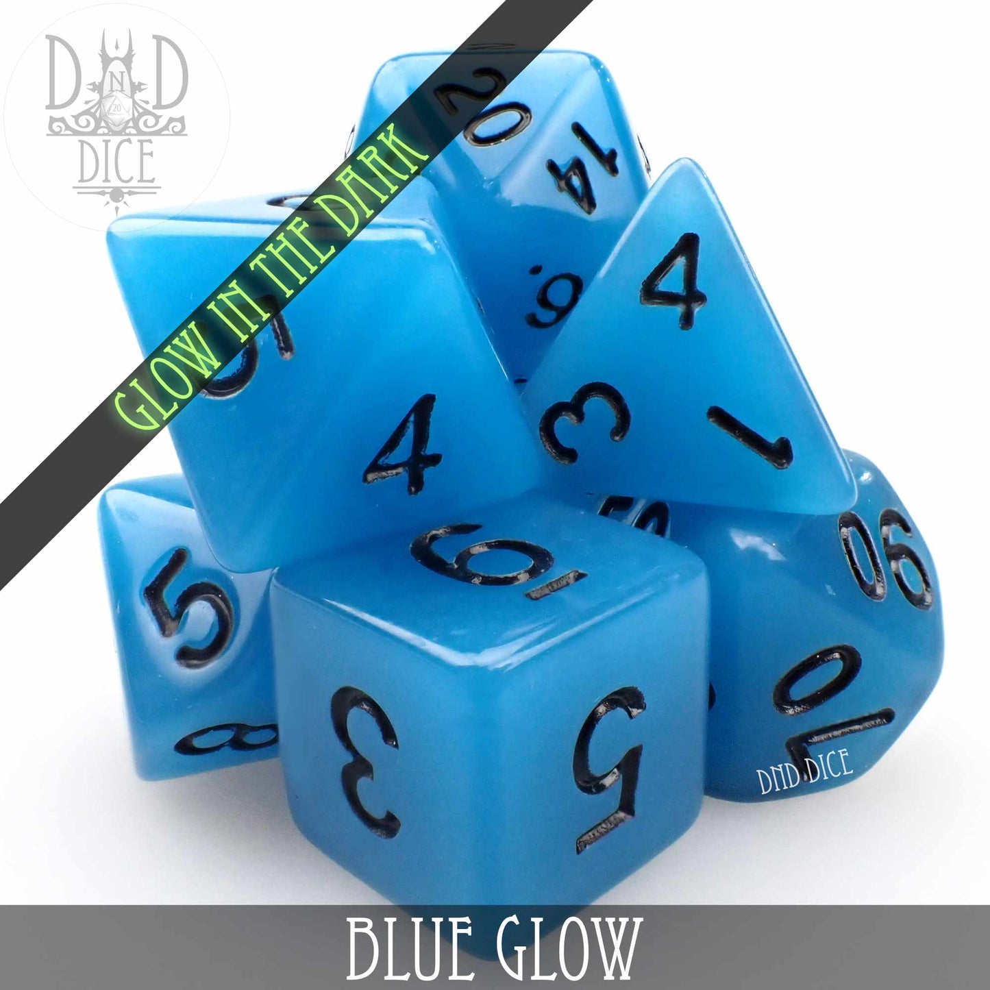 Blue Glow in the Dark Dice Set - Premium Dice Sets & Games from DND DICE - Just $6! Shop now at Game Crave Tournament Store