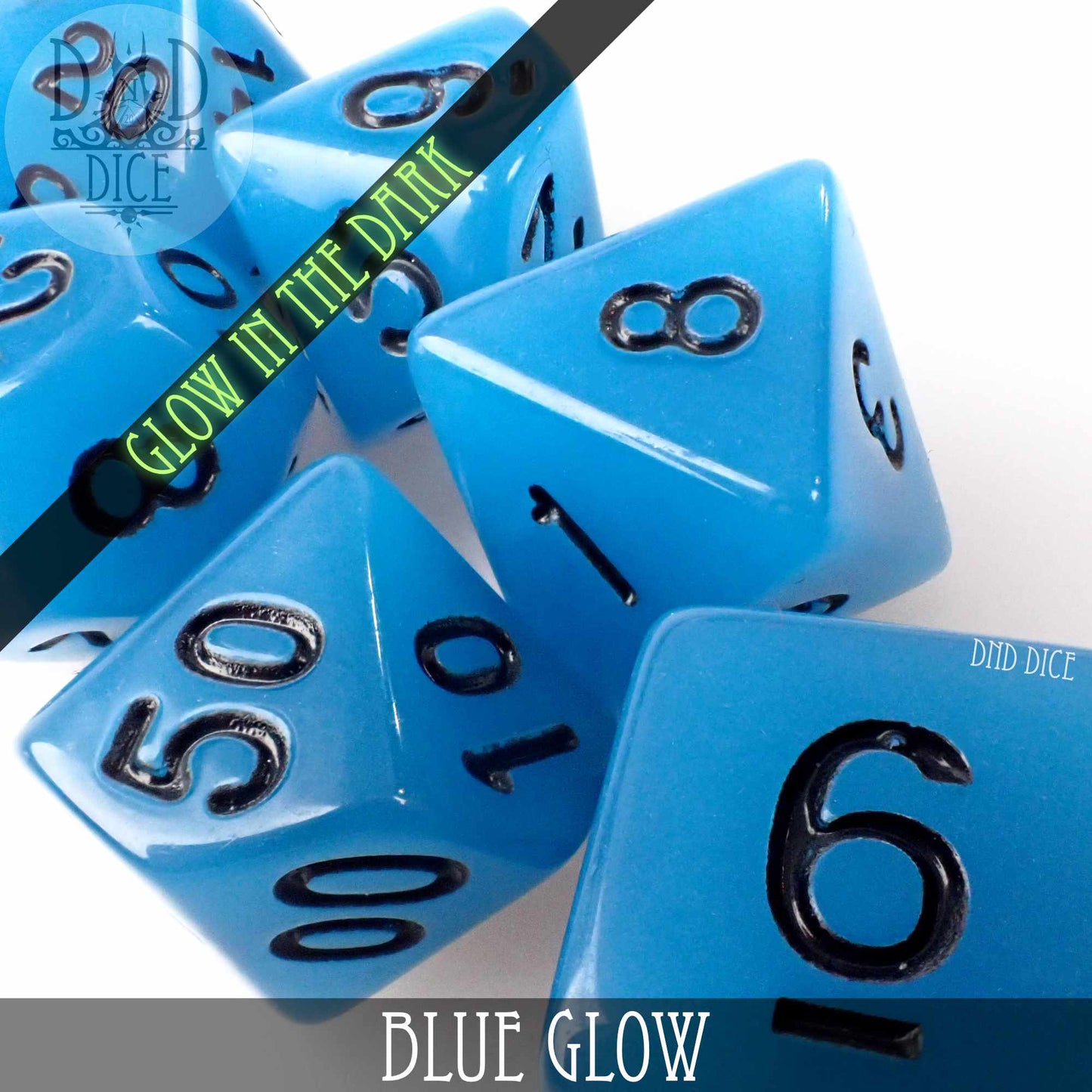 Blue Glow in the Dark Dice Set - Premium Dice Sets & Games from DND DICE - Just $6! Shop now at Game Crave Tournament Store