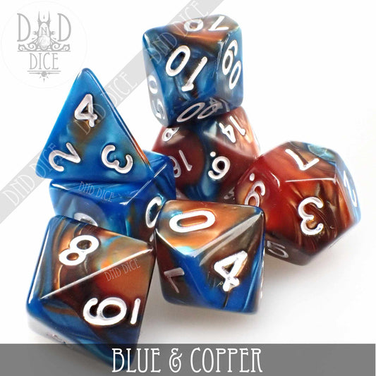 Blue & Copper Dice Set - Premium Dice Sets & Games from DND DICE - Just $7! Shop now at Game Crave Tournament Store