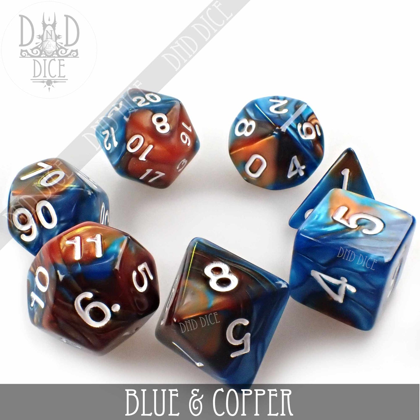 Blue & Copper Dice Set - Premium Dice Sets & Games from DND DICE - Just $7! Shop now at Game Crave Tournament Store