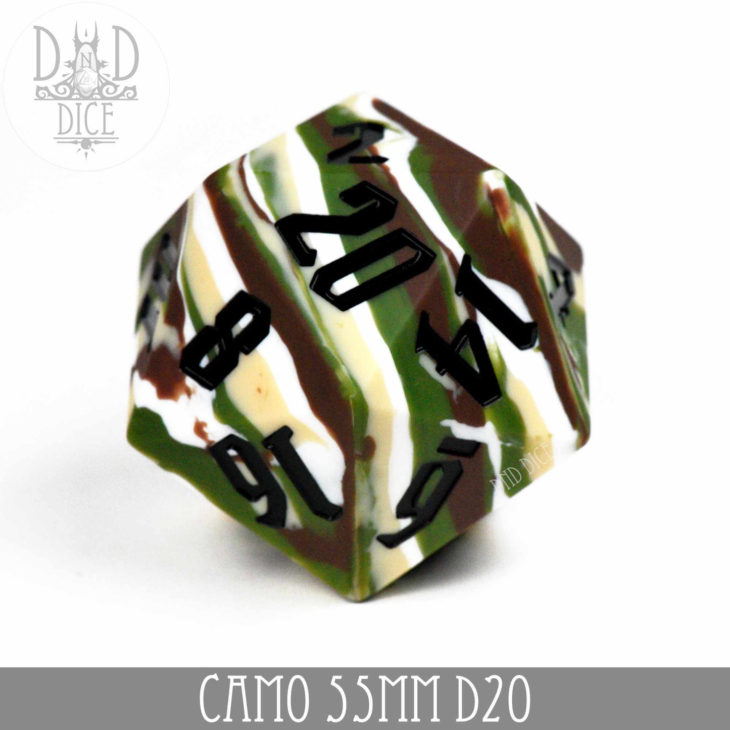 55mm D20 - Camo (Silicone) - Premium Dice Sets & Games from DND DICE - Just $25! Shop now at Game Crave Tournament Store