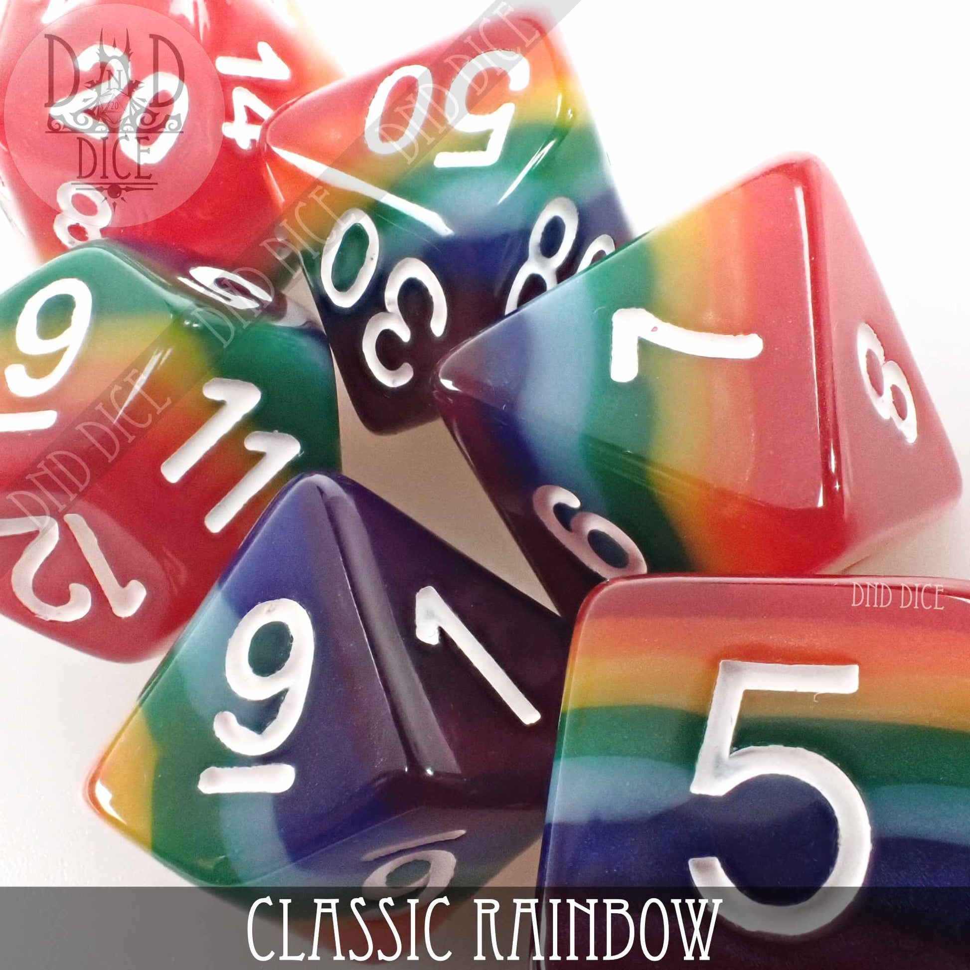 Classic Rainbow Dice Set - Premium Dice Sets & Games from DND DICE - Just $12! Shop now at Game Crave Tournament Store