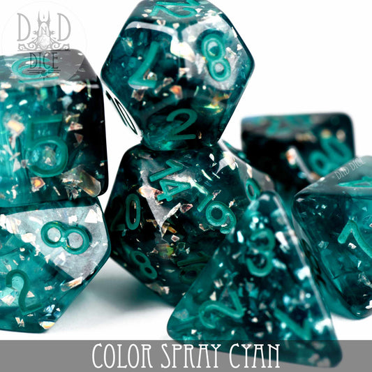 Color Spray Cyan Dice Set - Premium Dice Sets & Games from DND DICE - Just $13! Shop now at Game Crave Tournament Store