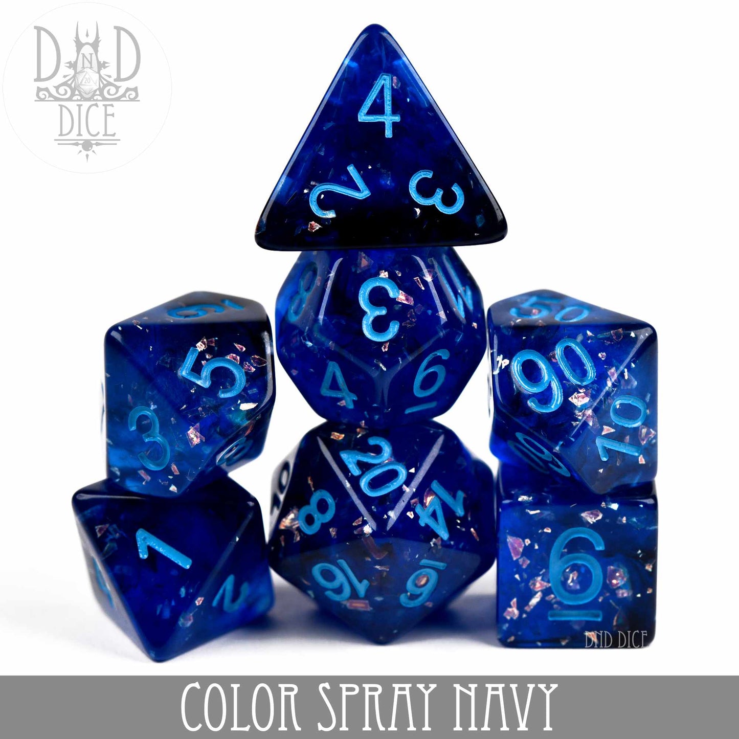 Color Spray Navy Dice Set - Premium Dice Sets & Games from DND DICE - Just $13! Shop now at Game Crave Tournament Store