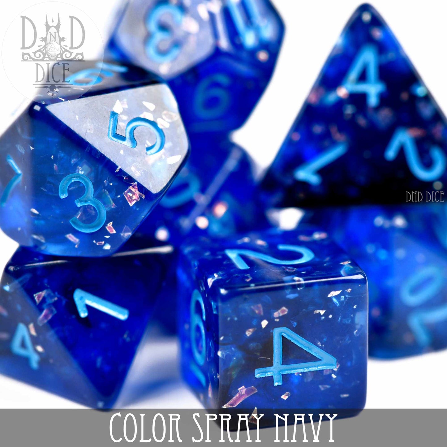 Color Spray Navy Dice Set - Premium Dice Sets & Games from DND DICE - Just $13! Shop now at Game Crave Tournament Store