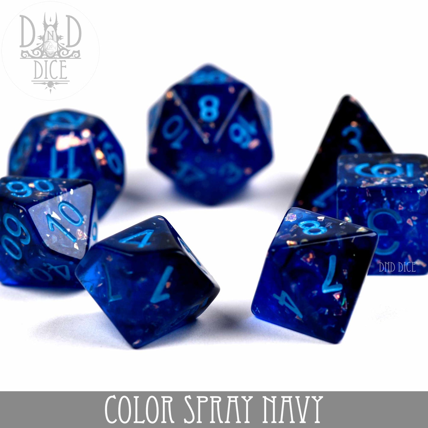 Color Spray Navy Dice Set - Premium Dice Sets & Games from DND DICE - Just $13! Shop now at Game Crave Tournament Store