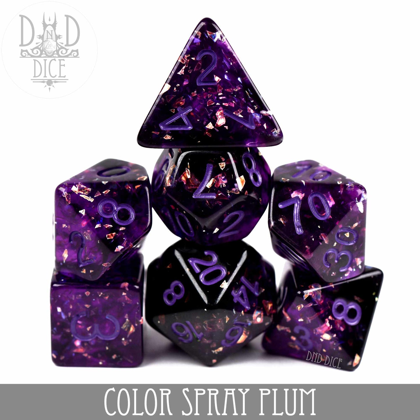 Color Spray Plum Dice Set - Premium Dice Sets & Games from DND DICE - Just $13! Shop now at Game Crave Tournament Store