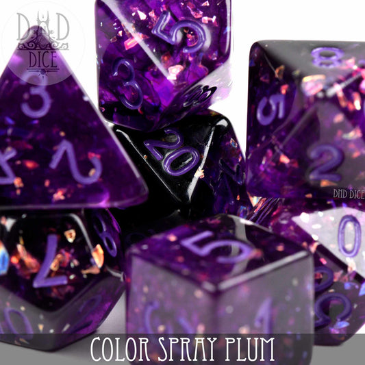 Color Spray Plum Dice Set - Premium Dice Sets & Games from DND DICE - Just $13! Shop now at Game Crave Tournament Store