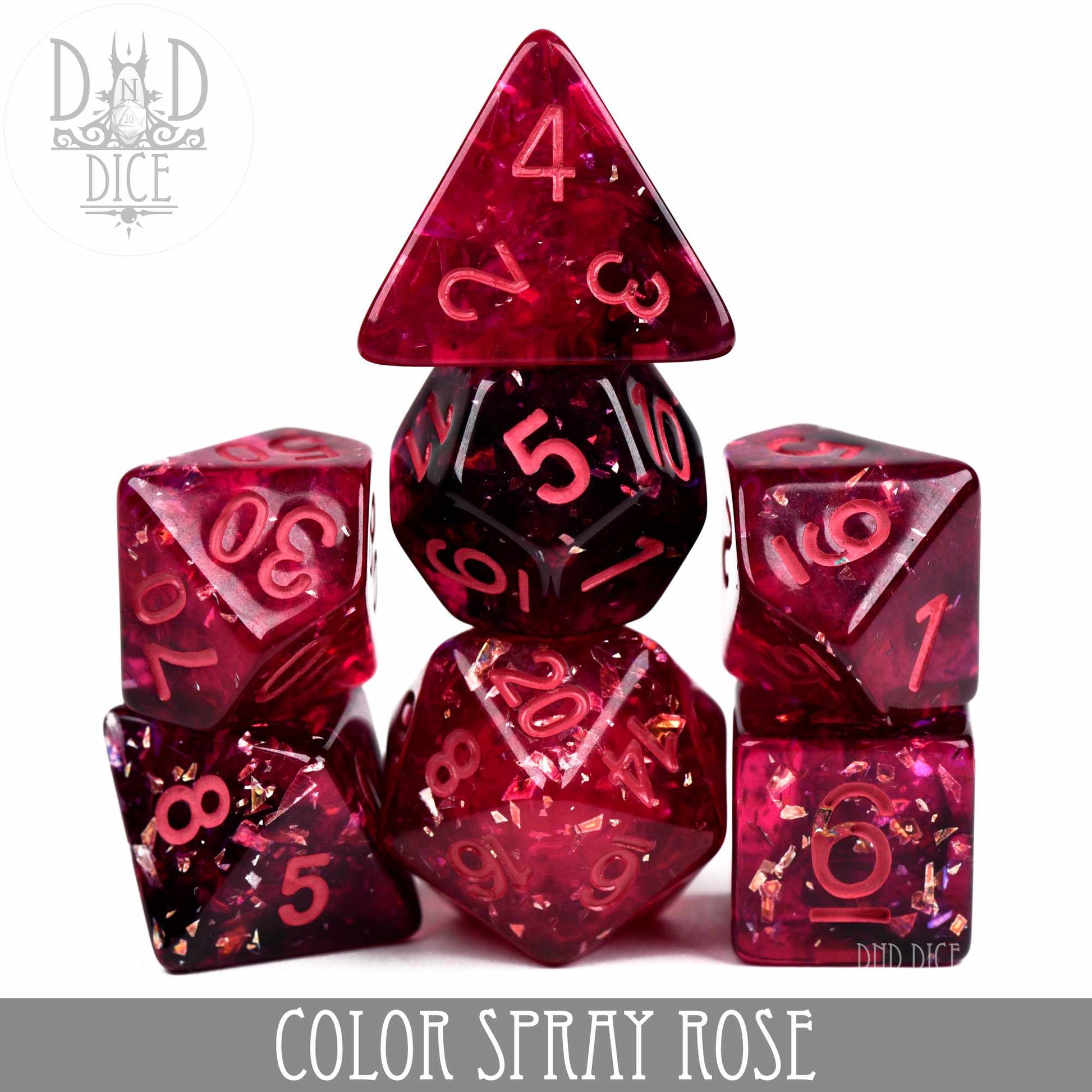 Color Spray Rose Dice Set - Premium Dice Sets & Games from DND DICE - Just $13! Shop now at Game Crave Tournament Store