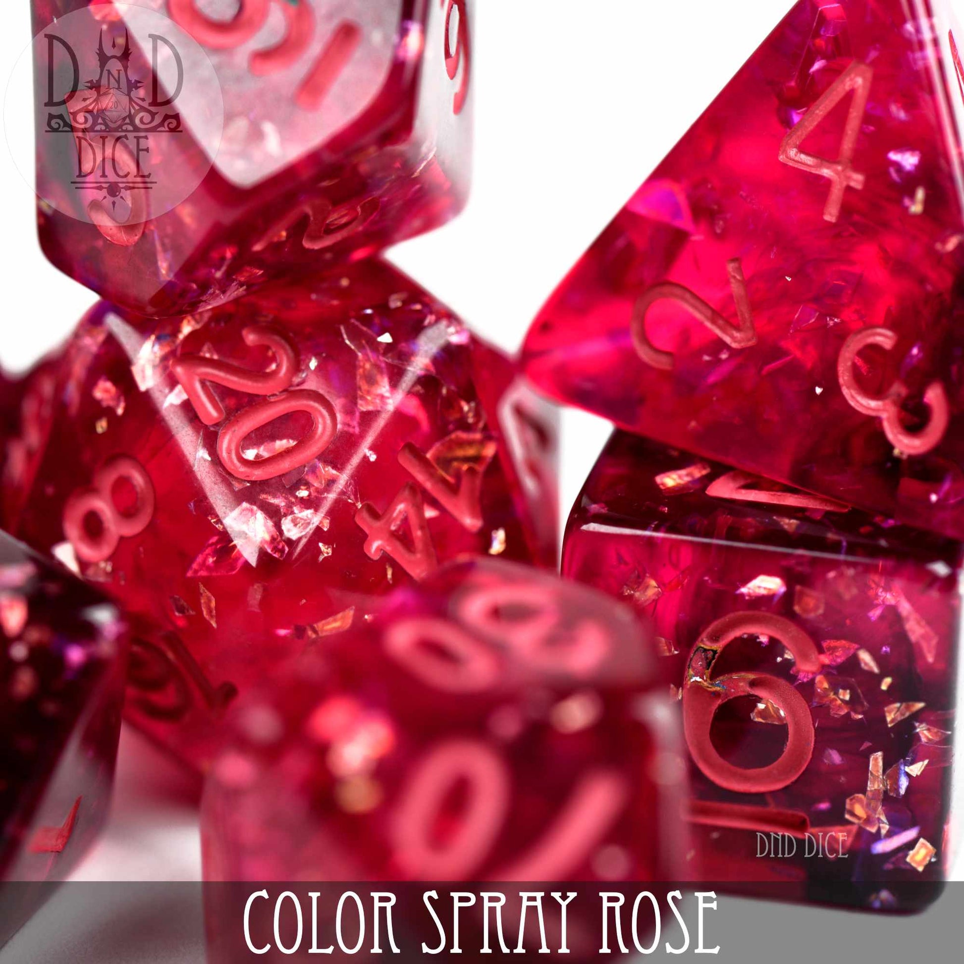 Color Spray Rose Dice Set - Premium Dice Sets & Games from DND DICE - Just $13! Shop now at Game Crave Tournament Store