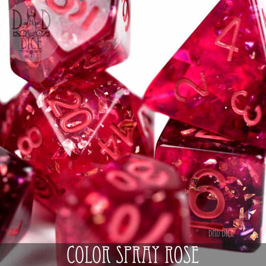 Color Spray Rose Dice Set - Premium Dice Sets & Games from DND DICE - Just $13! Shop now at Game Crave Tournament Store