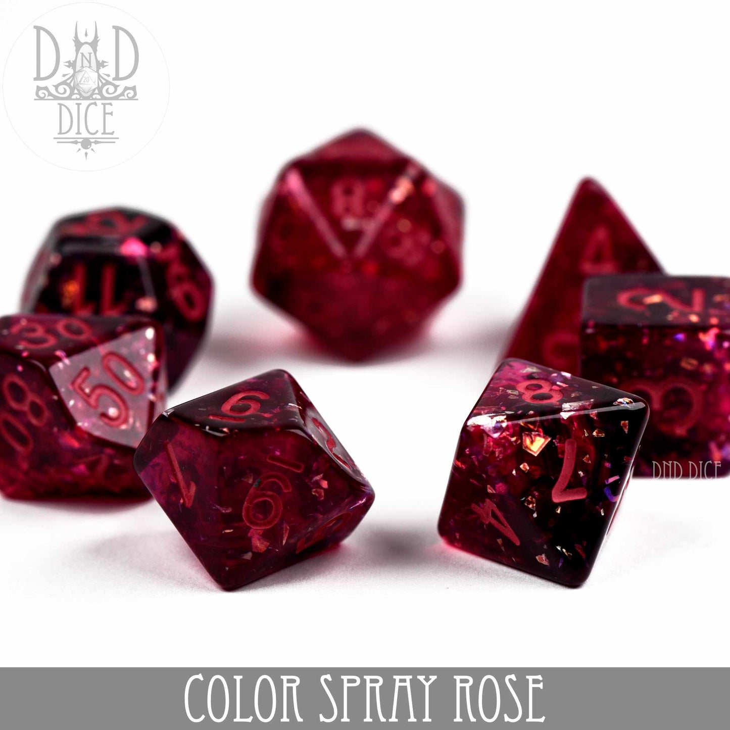 Color Spray Rose Dice Set - Premium Dice Sets & Games from DND DICE - Just $13! Shop now at Game Crave Tournament Store