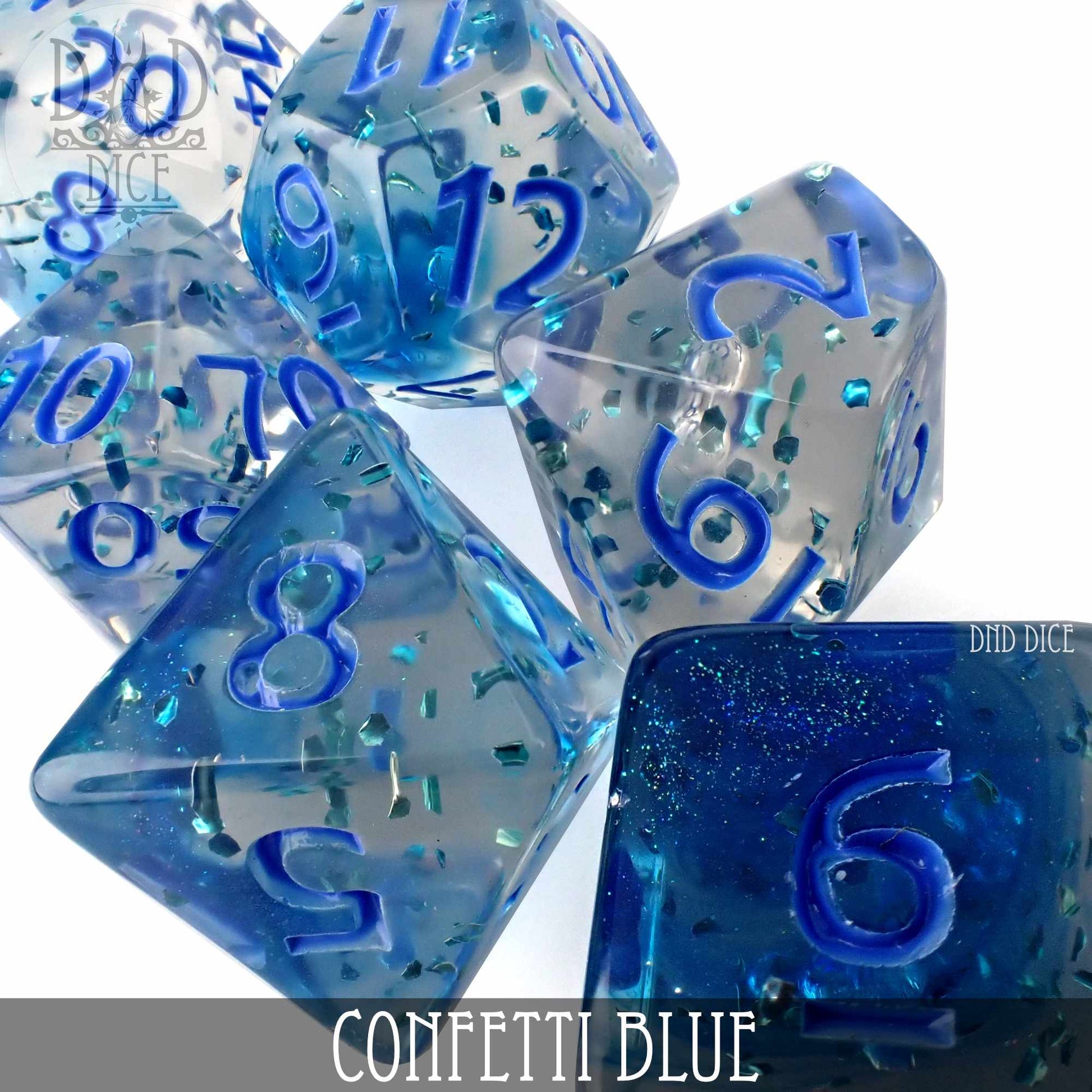 Confetti Blue Dice Set - Premium Dice Sets & Games from DND DICE - Just $8! Shop now at Game Crave Tournament Store