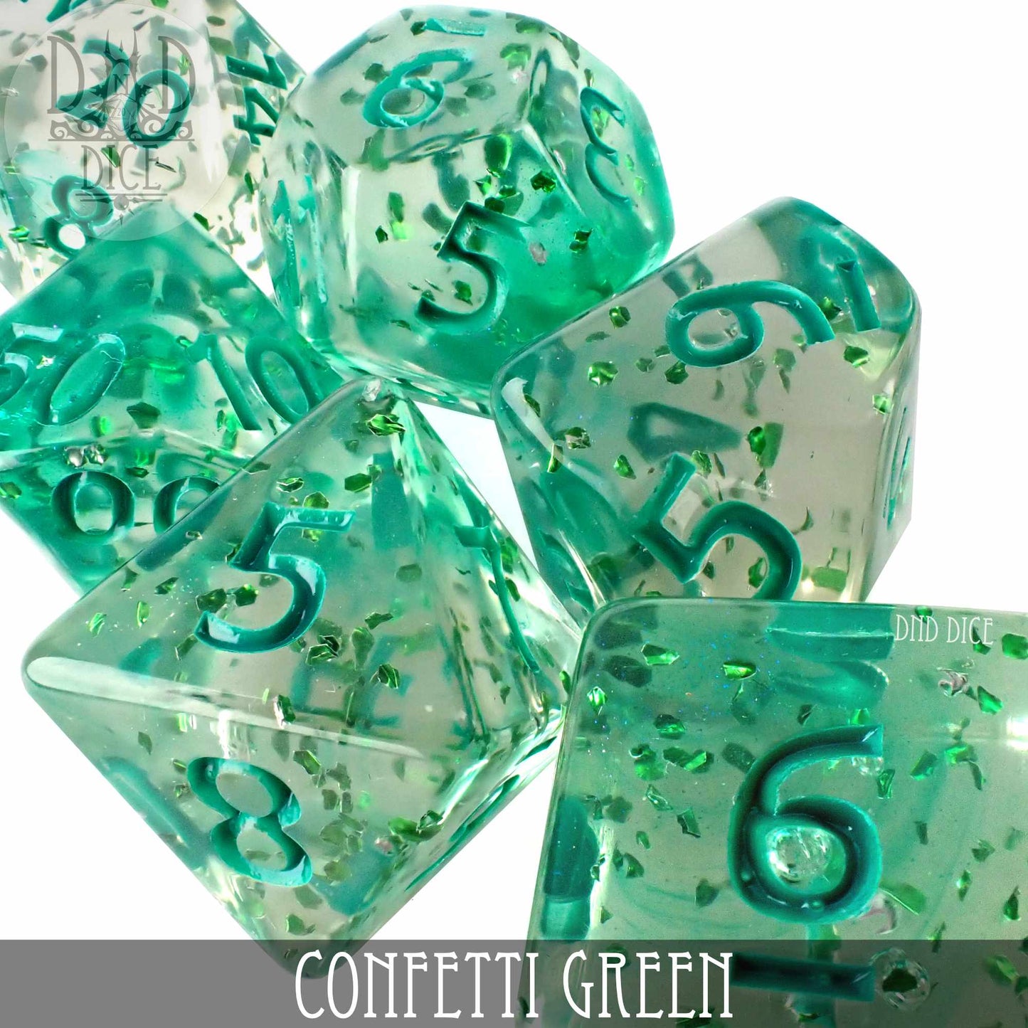 Confetti Green Dice Set - Premium Dice Sets & Games from DND DICE - Just $8! Shop now at Game Crave Tournament Store