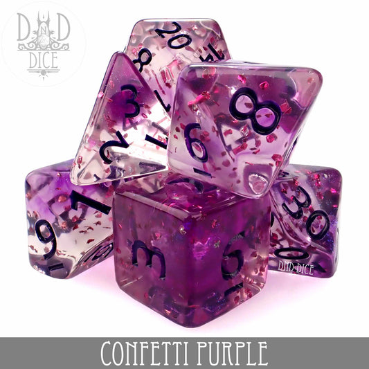 Confetti Purple Dice Set - Premium Dice Sets & Games from DND DICE - Just $8! Shop now at Game Crave Tournament Store