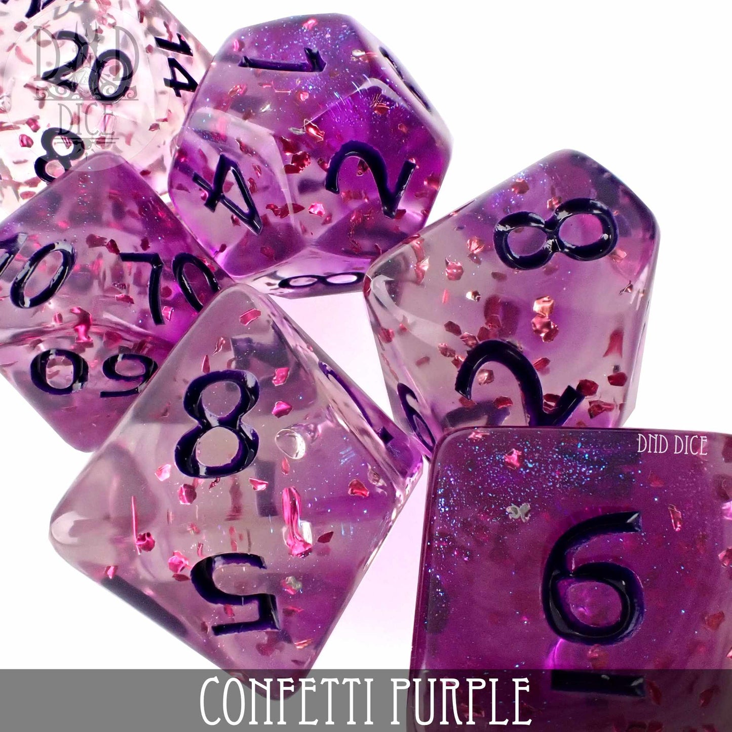 Confetti Purple Dice Set - Premium Dice Sets & Games from DND DICE - Just $8! Shop now at Game Crave Tournament Store