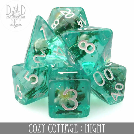 Cozy Cottage Night Dice Set - Premium Dice Sets & Games from DND DICE - Just $15! Shop now at Game Crave Tournament Store