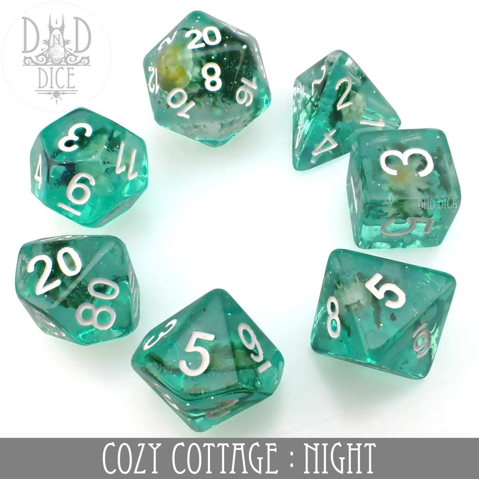 Cozy Cottage Night Dice Set - Premium Dice Sets & Games from DND DICE - Just $15! Shop now at Game Crave Tournament Store