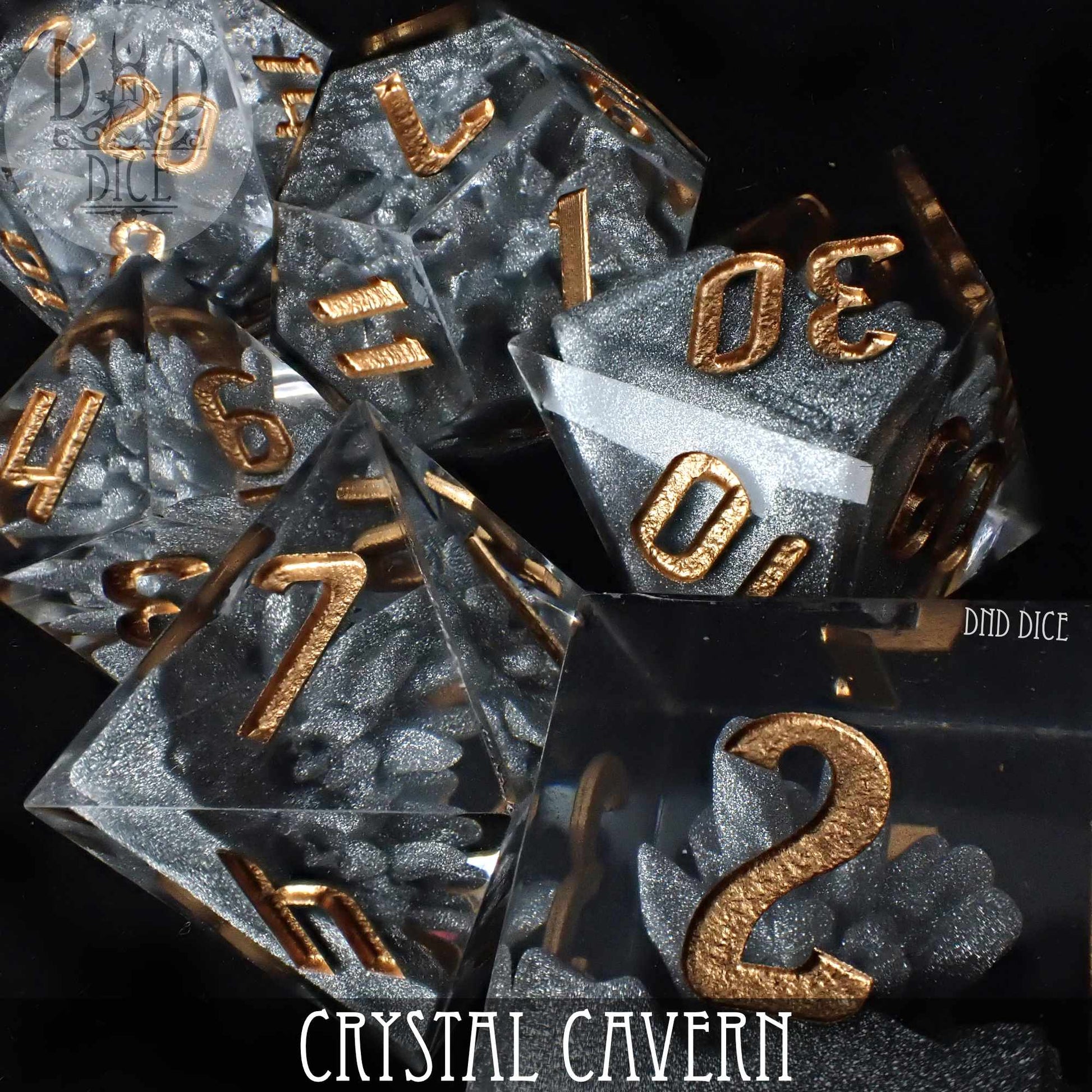 Crystal Cavern Handmade Dice Set - Premium Dice Sets & Games from DND DICE - Just $35! Shop now at Game Crave Tournament Store