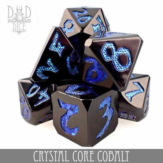 Crystal Core Cobalt Metal Dice Set - Premium Dice Sets & Games from DND DICE - Just $30! Shop now at Game Crave Tournament Store