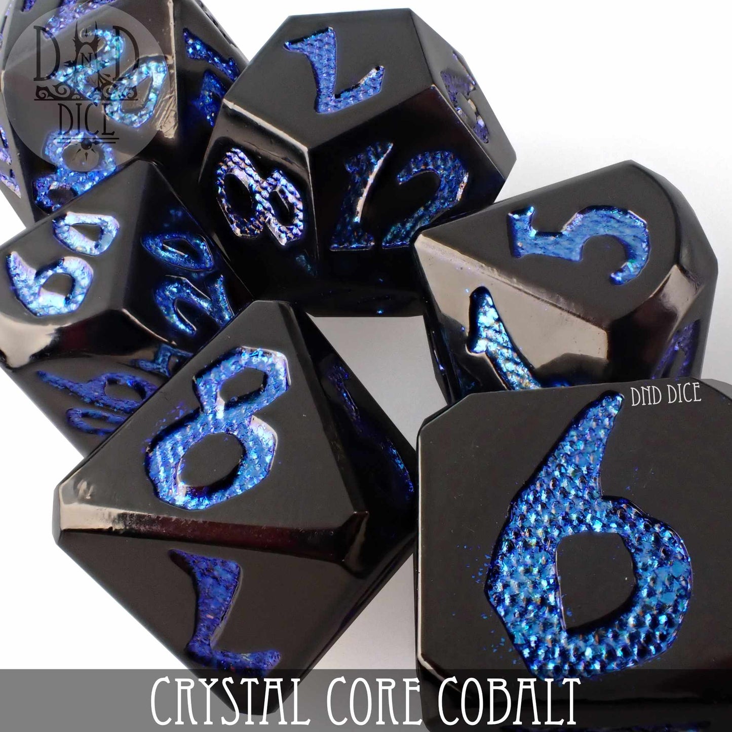 Crystal Core Cobalt Metal Dice Set - Premium Dice Sets & Games from DND DICE - Just $30! Shop now at Game Crave Tournament Store