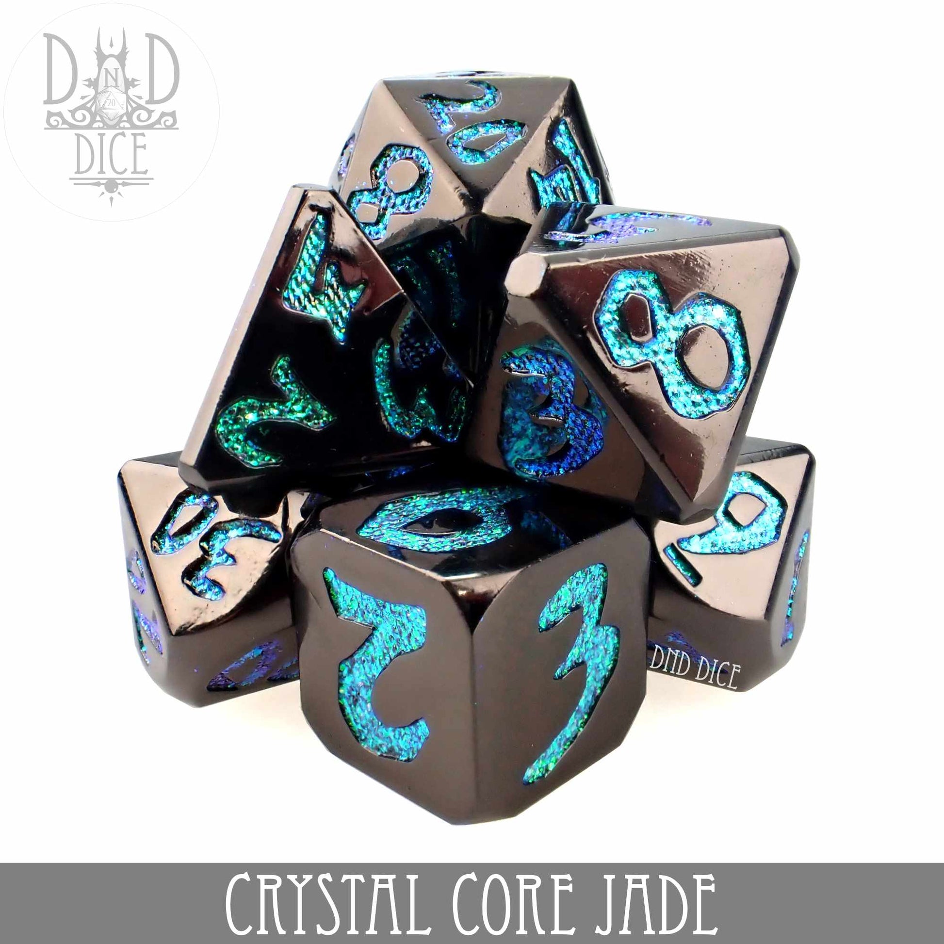 Crystal Core Jade Metal Dice Set - Premium Dice Sets & Games from DND DICE - Just $30! Shop now at Game Crave Tournament Store