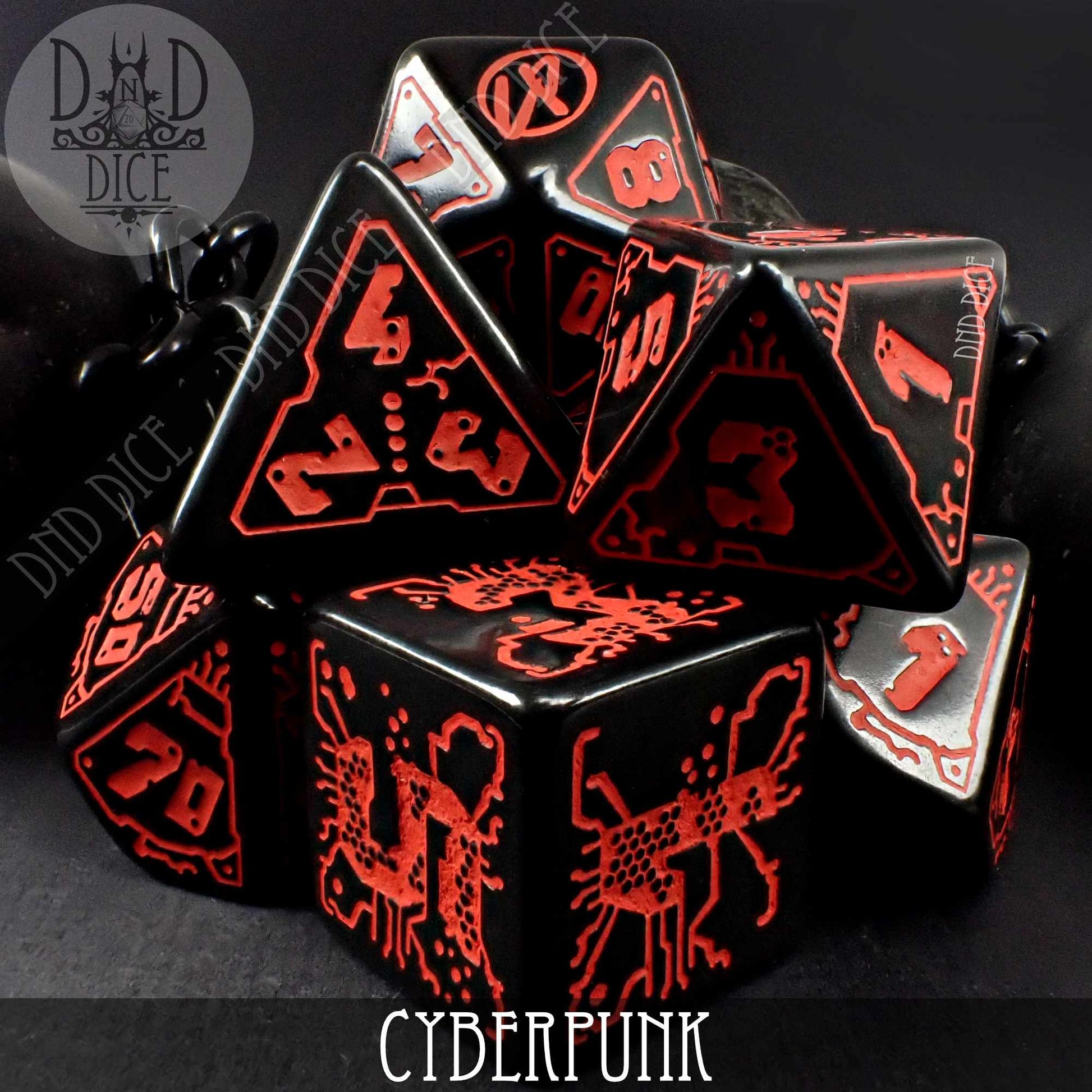 CyberPunk Blood over Chrome Dice Set - Premium Dice Sets & Games from DND DICE - Just $17! Shop now at Game Crave Tournament Store