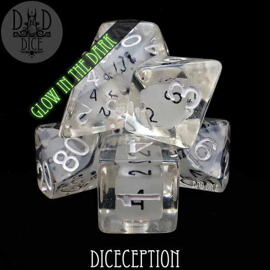 Diceception Glow in the Dark Dice Set - Premium Dice Sets & Games from DND DICE - Just $15! Shop now at Game Crave Tournament Store