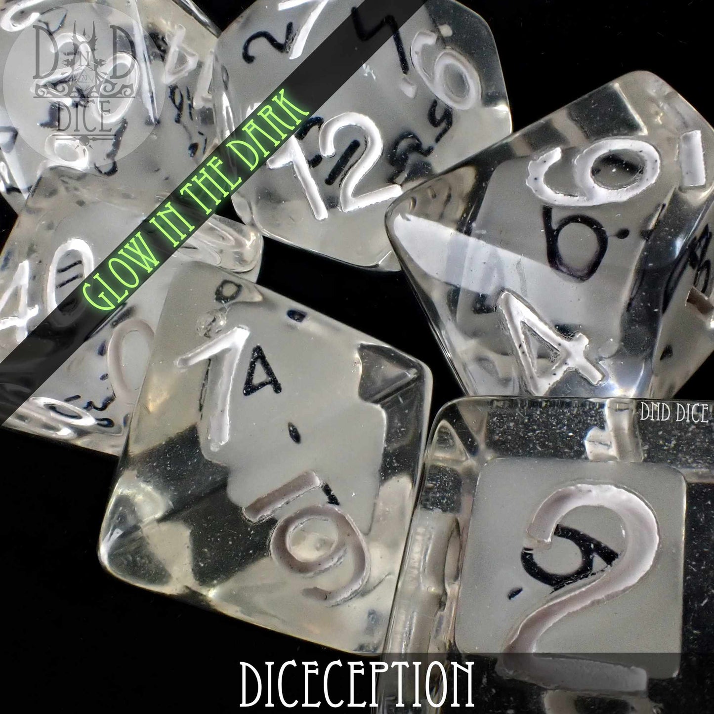 Diceception Glow in the Dark Dice Set - Premium Dice Sets & Games from DND DICE - Just $15! Shop now at Game Crave Tournament Store