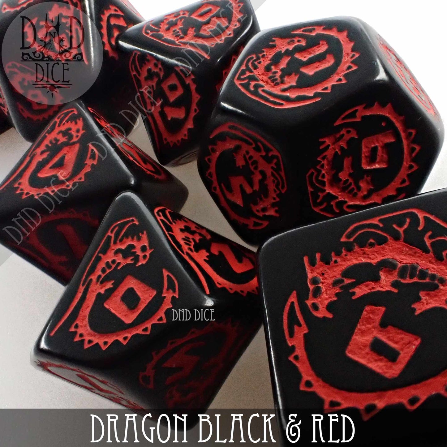 Dragon Onyx (Black & Red) Dice Set - Premium Dice Sets & Games from DND DICE - Just $14! Shop now at Game Crave Tournament Store