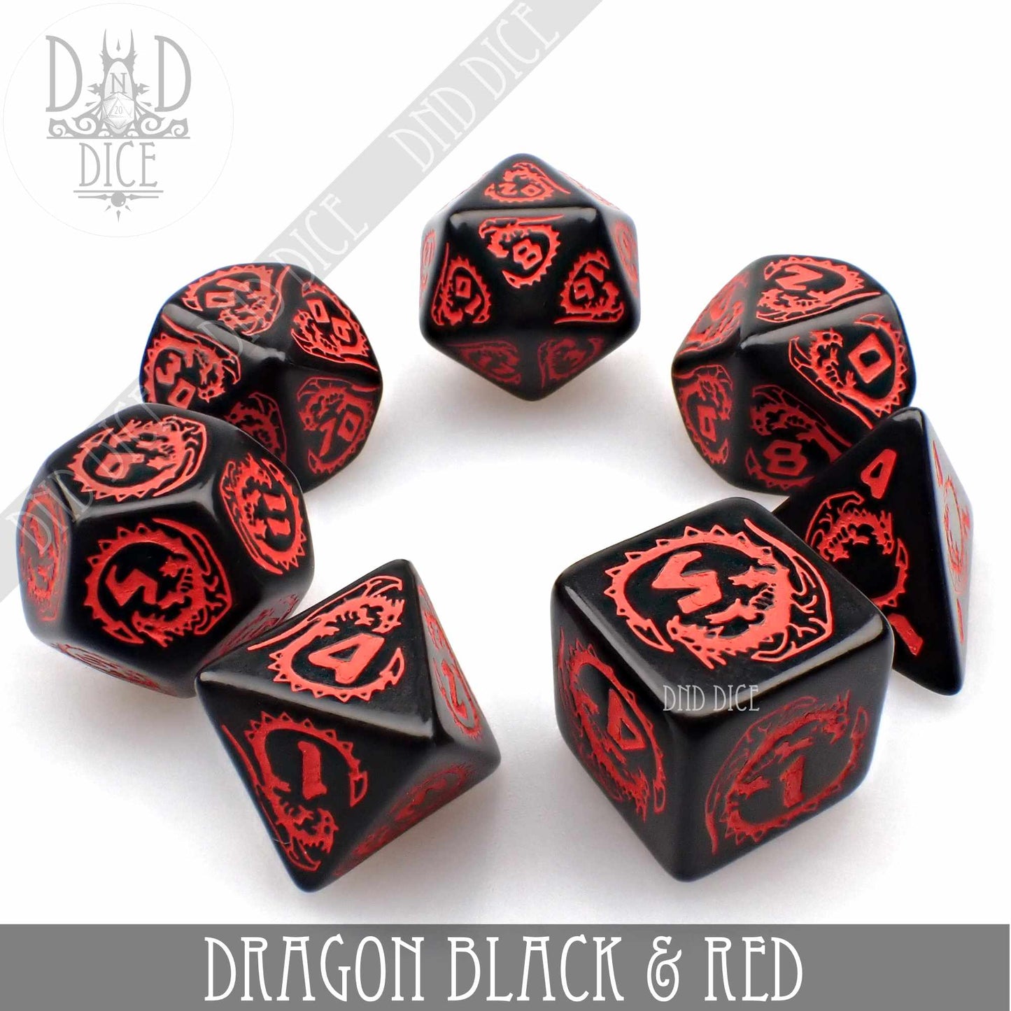 Dragon Onyx (Black & Red) Dice Set - Premium Dice Sets & Games from DND DICE - Just $14! Shop now at Game Crave Tournament Store