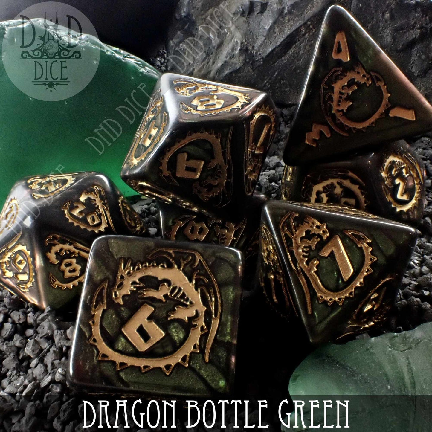 Dragon Nephrite (Bottle Green) Dice Set - Premium Dice Sets & Games from DND DICE - Just $14! Shop now at Game Crave Tournament Store