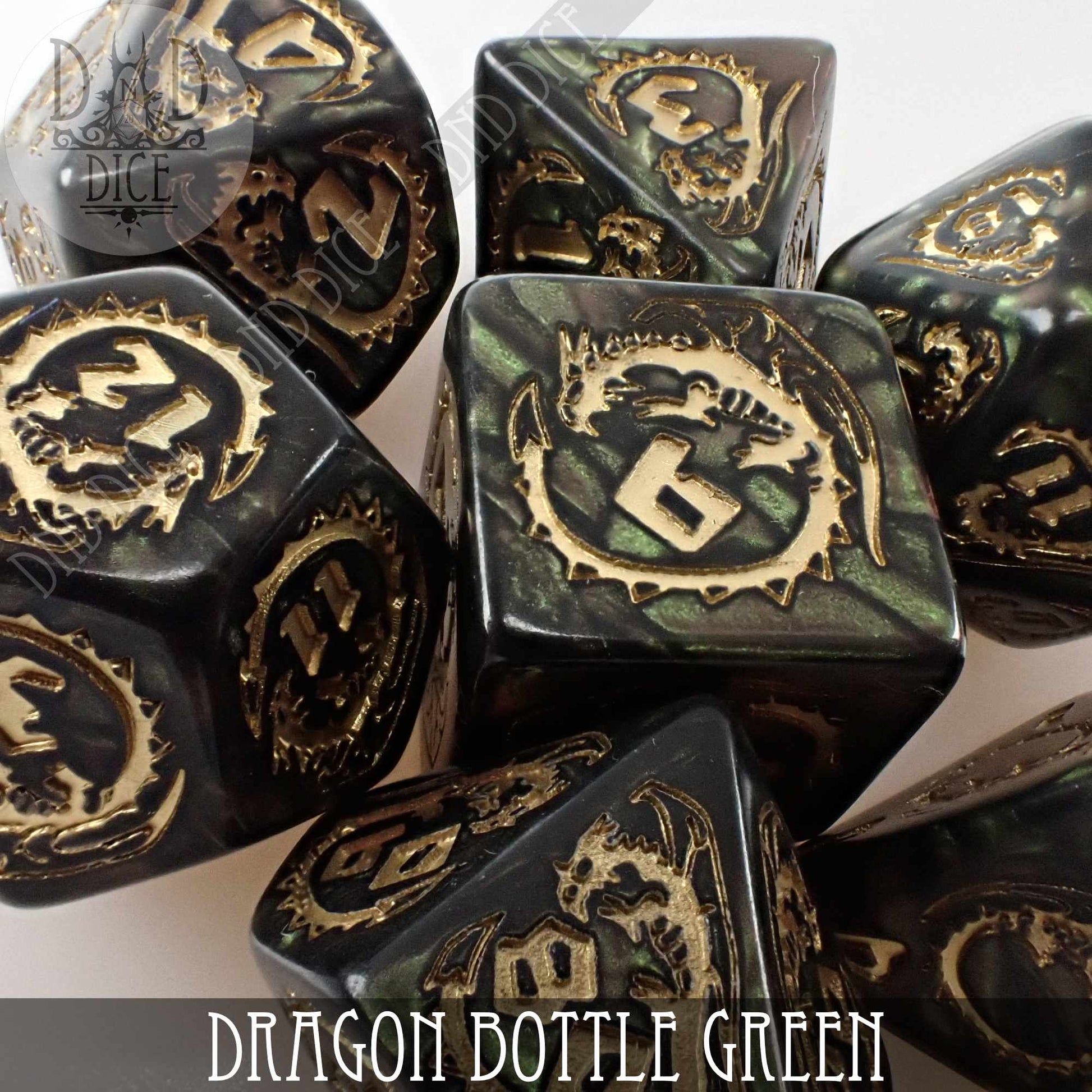 Dragon Nephrite (Bottle Green) Dice Set - Premium Dice Sets & Games from DND DICE - Just $14! Shop now at Game Crave Tournament Store