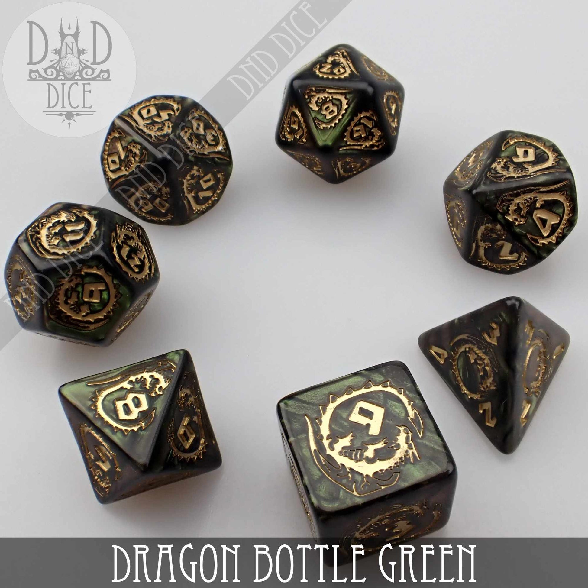 Dragon Nephrite (Bottle Green) Dice Set - Premium Dice Sets & Games from DND DICE - Just $14! Shop now at Game Crave Tournament Store