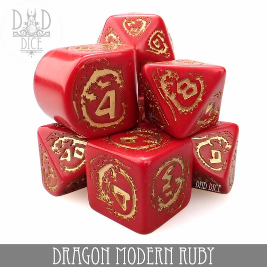 Dragon Modern Ruby Dice Set - Premium Dice Sets & Games from DND DICE - Just $14! Shop now at Game Crave Tournament Store