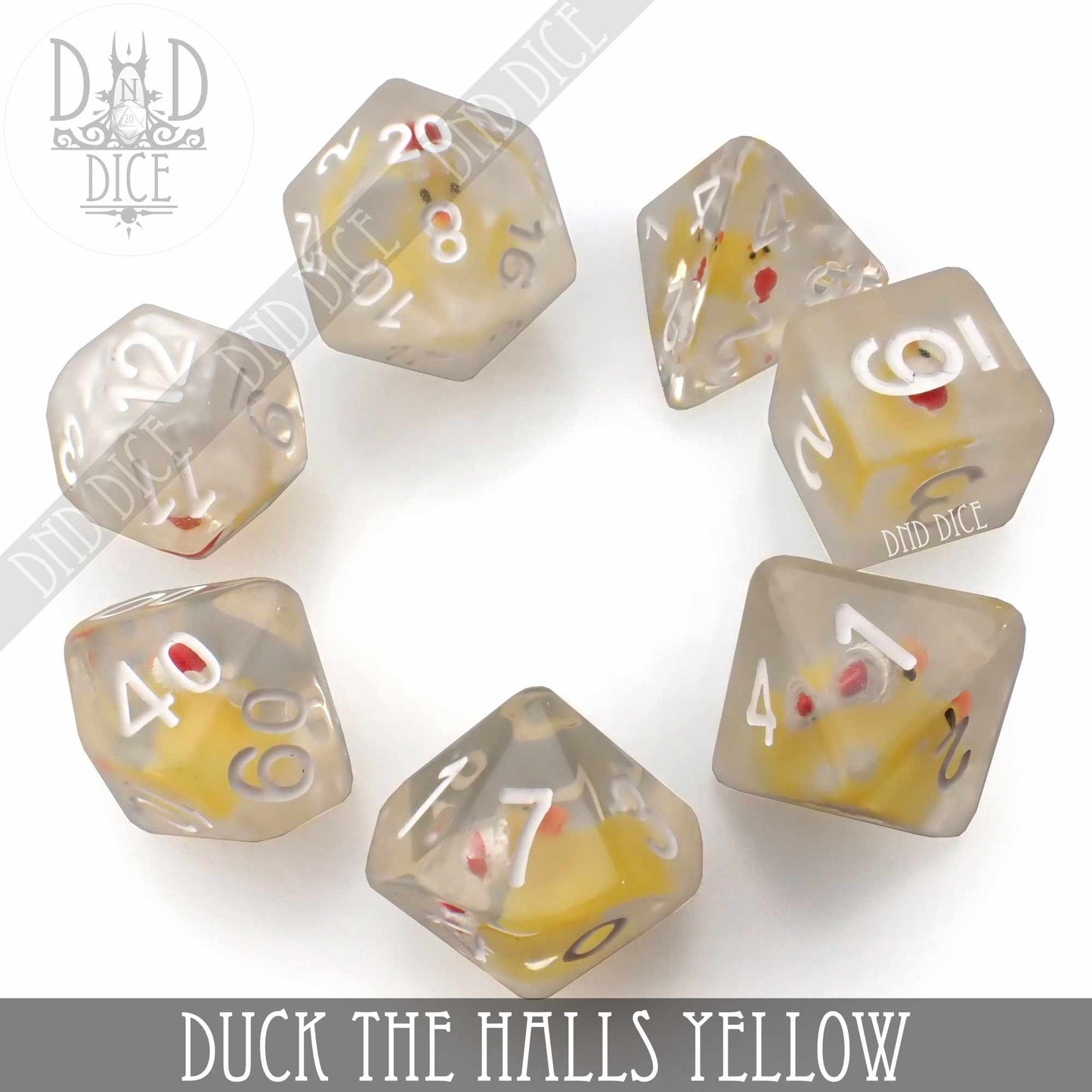 Duck the Halls Yellow Dice Set - Premium Dice Sets & Games from DND DICE - Just $15! Shop now at Game Crave Tournament Store