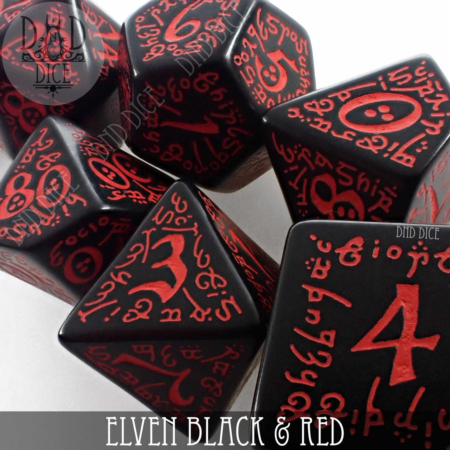 Elven Black & Red Dice Set - Premium Dice Sets & Games from DND DICE - Just $13! Shop now at Game Crave Tournament Store