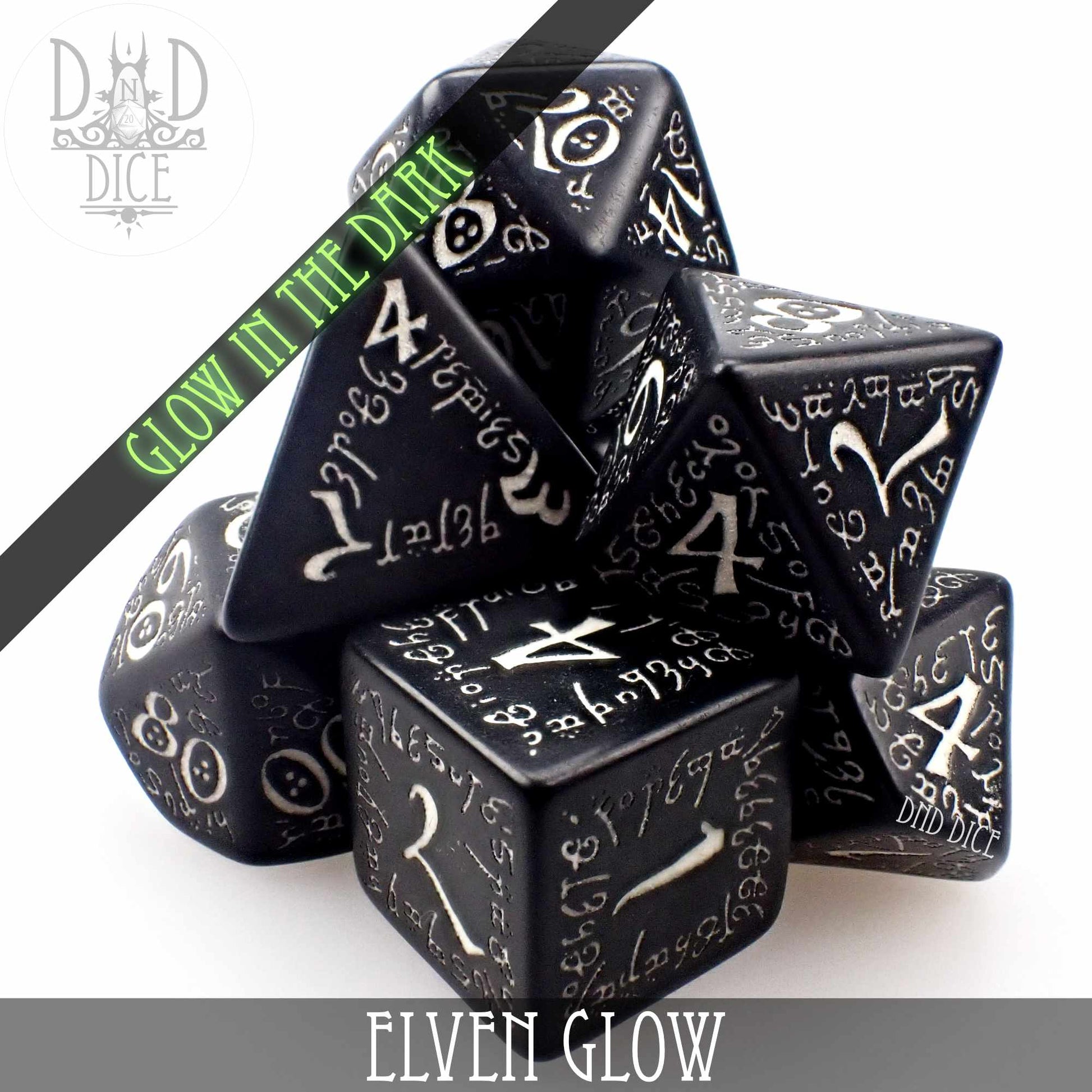 Elven Glow in the Dark Dice Set - Premium Dice Sets & Games from DND DICE - Just $19! Shop now at Game Crave Tournament Store