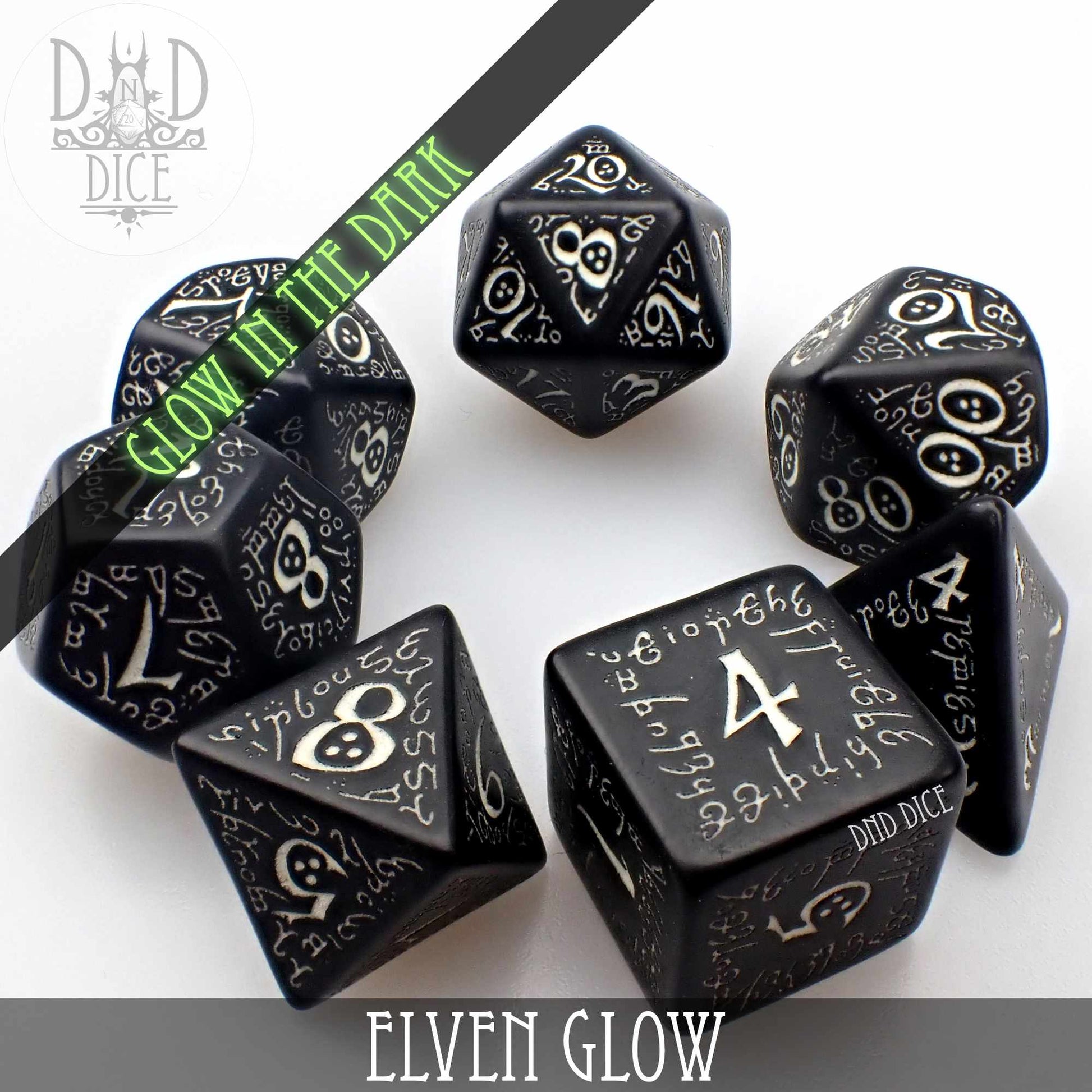 Elven Glow in the Dark Dice Set - Premium Dice Sets & Games from DND DICE - Just $19! Shop now at Game Crave Tournament Store