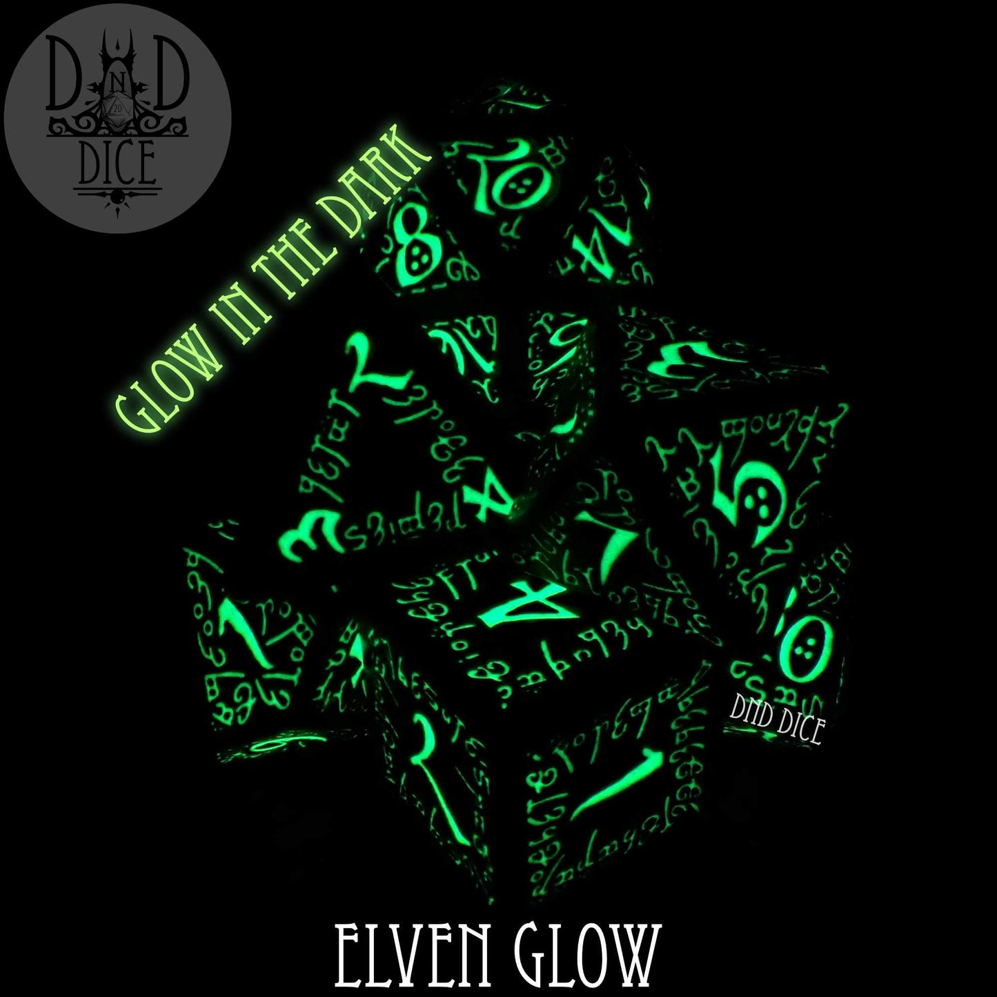 Elven Glow in the Dark Dice Set - Premium Dice Sets & Games from DND DICE - Just $19! Shop now at Game Crave Tournament Store